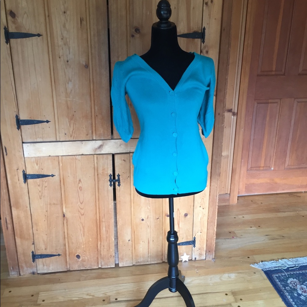 Short Sleeve Button Up Sweater